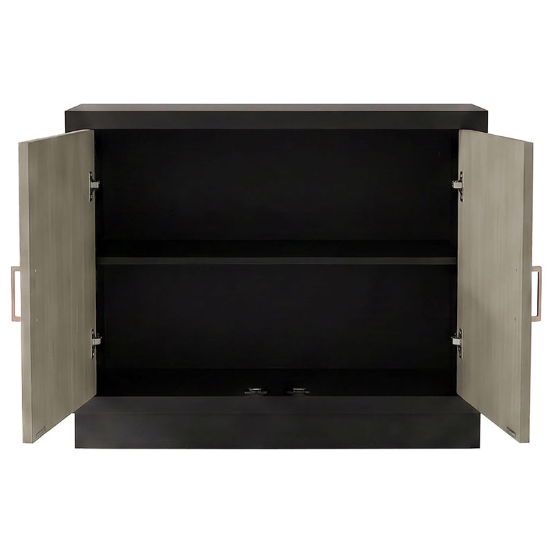 Kerrick 2-door Bone Inlay Accent Cabinet Beige and Black - 950451