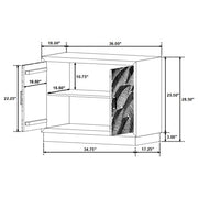 Kerrick 2-door Bone Inlay Accent Cabinet Beige and Black - 950451