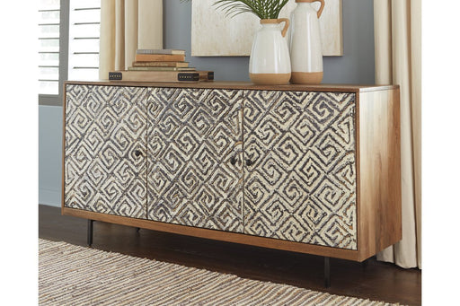 Kerrings Brown/Black/White Accent Cabinet - DMV FurnitureCabinet