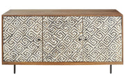 Kerrings Brown/Black/White Accent Cabinet - DMV FurnitureCabinet