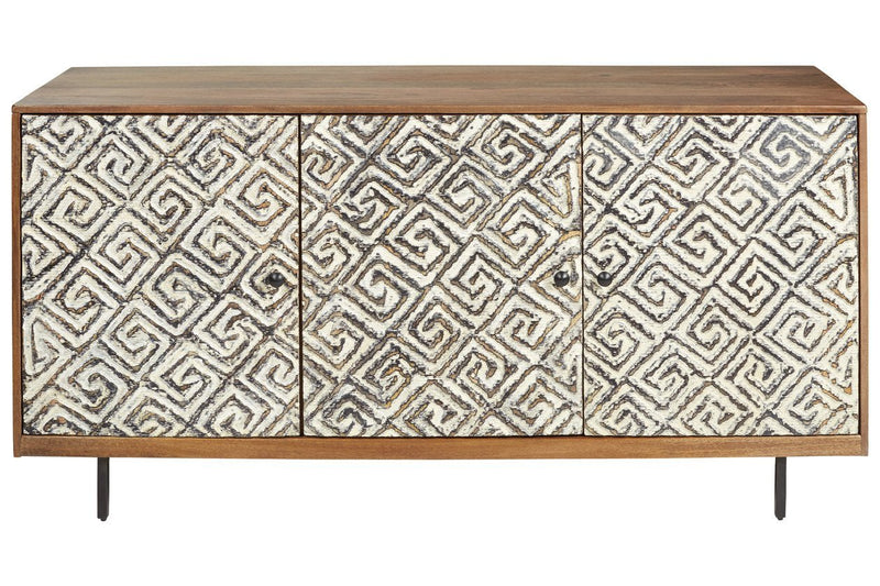 Kerrings Brown/Black/White Accent Cabinet - DMV FurnitureCabinet
