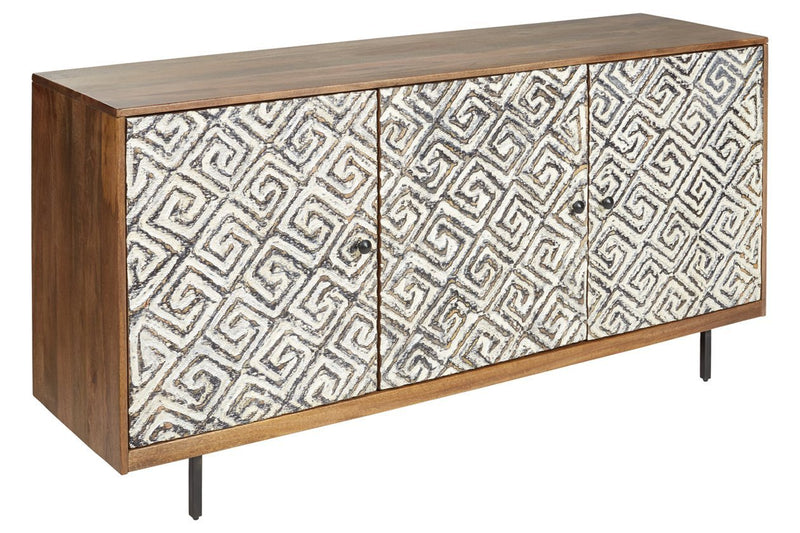 Kerrings Brown/Black/White Accent Cabinet - DMV FurnitureCabinet