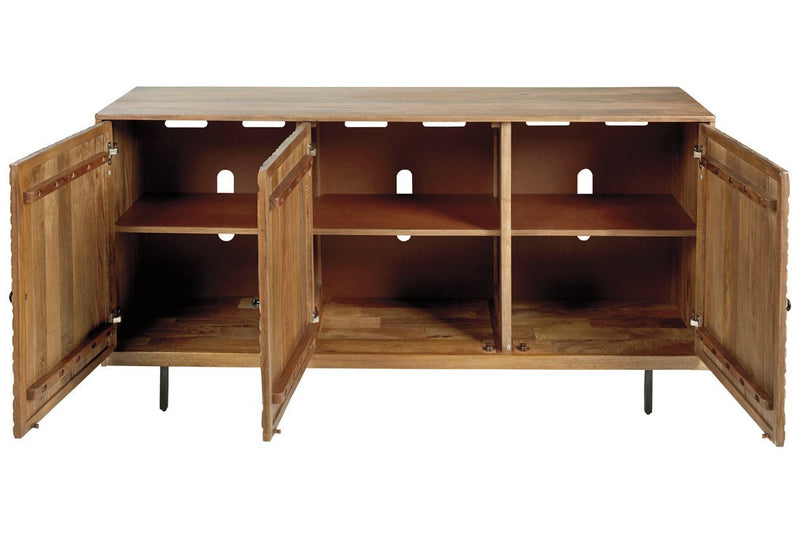 Kerrings Brown/Black/White Accent Cabinet - DMV FurnitureCabinet