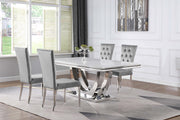 Kerwin 5-piece Rectangular Dining Table Set Grey and Chrome - 111101-S5G