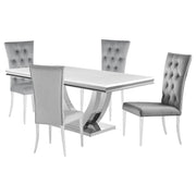 Kerwin 5-piece Rectangular Dining Table Set Grey and Chrome - 111101-S5G
