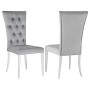 Kerwin Velvet Upholstered Dining Side Chair Grey (Set of 2) - 111103