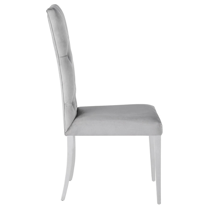 Kerwin Velvet Upholstered Dining Side Chair Grey (Set of 2) - 111103