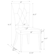 Kerwin Velvet Upholstered Dining Side Chair Grey (Set of 2) - 111103