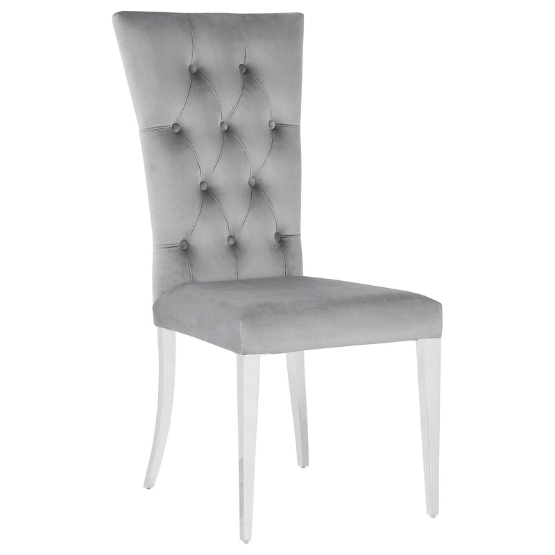 Kerwin Velvet Upholstered Dining Side Chair Grey (Set of 2) - 111103