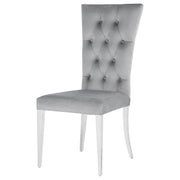 Kerwin Velvet Upholstered Dining Side Chair Grey (Set of 2) - 111103