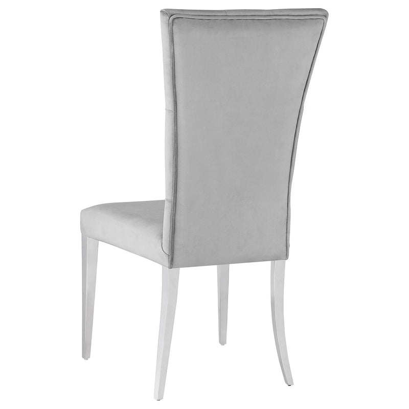 Kerwin Velvet Upholstered Dining Side Chair Grey (Set of 2) - 111103