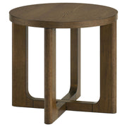 Kessler 2-piece Round Sculptural Wood Coffee Table Set Brown - 735998-S2