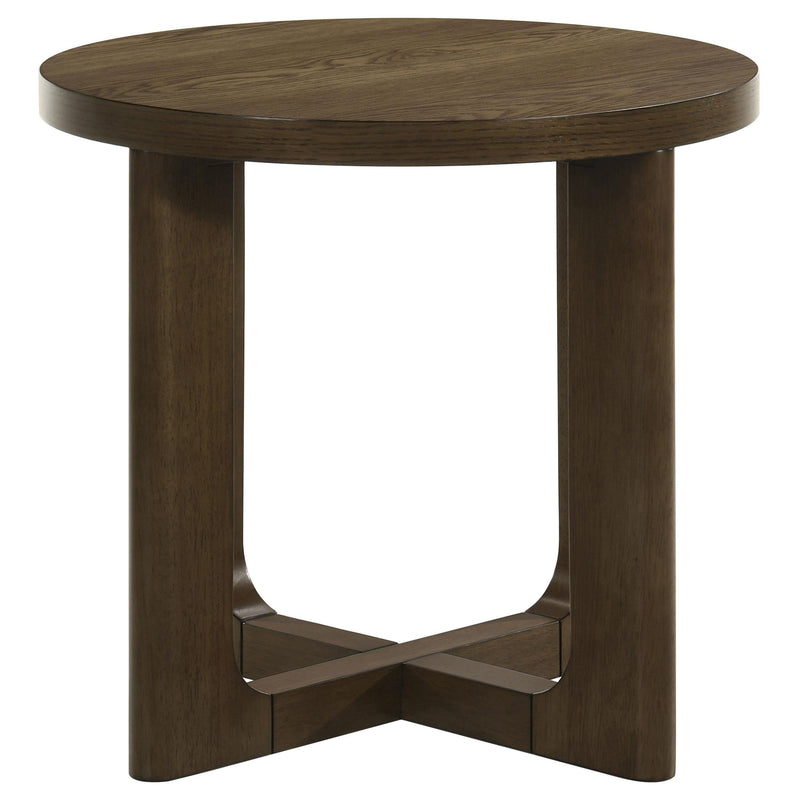 Kessler 3-piece Round Sculptural Wood Coffee Table Set Brown - 735998-S3