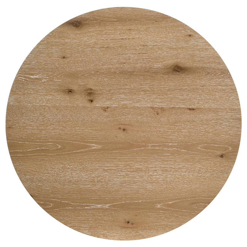 Kessler 3-piece Round Sculptural Wood Coffee Table Set Light Oak - 735988-S3