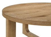 Kessler 3-piece Round Sculptural Wood Coffee Table Set Light Oak - 735988-S3