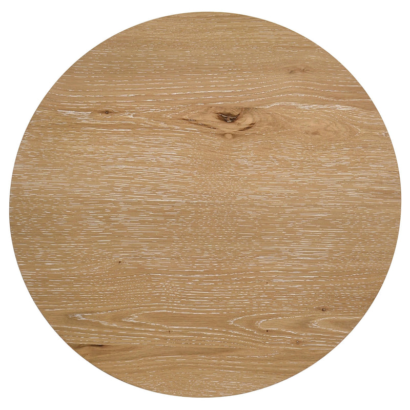 Kessler 3-piece Round Sculptural Wood Coffee Table Set Light Oak - 735988-S3