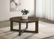 Kessler Round Sculptural Wood Coffee Table Brown - 735998