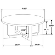 Kessler Round Sculptural Wood Coffee Table Light Oak - 735988