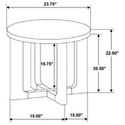 Kessler Round Sculptural Wood End Table Light Oak - 735987