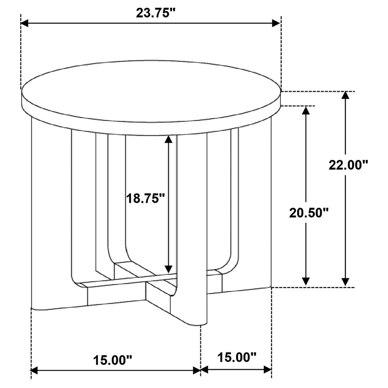 Kessler Round Sculptural Wood End Table Light Oak - 735987