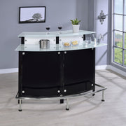 Keystone Curved Glass Top Home Bar Wine Cabinet Black - 100139