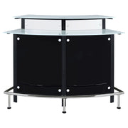 Keystone Curved Glass Top Home Bar Wine Cabinet Black - 100139