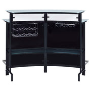 Keystone Curved Glass Top Home Bar Wine Cabinet Black - 100139