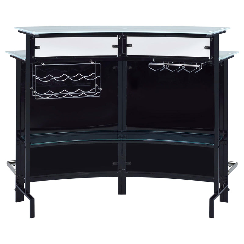 Keystone Curved Glass Top Home Bar Wine Cabinet Black - 100139