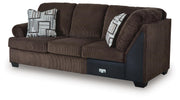 Kimlee Chocolate Left-Arm Facing Sofa with Corner Wedge - PC3560366