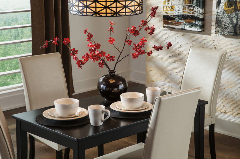 Kimonte Dark Brown/Ivory 5 - Piece Rectangular Dining Set - DMV FurnitureDining Room Set