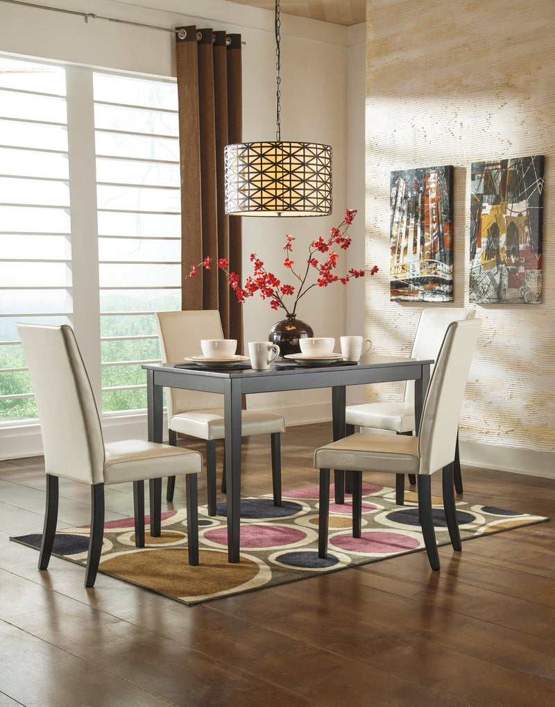 Kimonte Dark Brown/Ivory 5 - Piece Rectangular Dining Set - DMV FurnitureDining Room Set