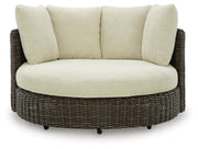 Kimora Beige/Dark Brown Outdoor Swivel Lounge Chair with Cushion - P711-810