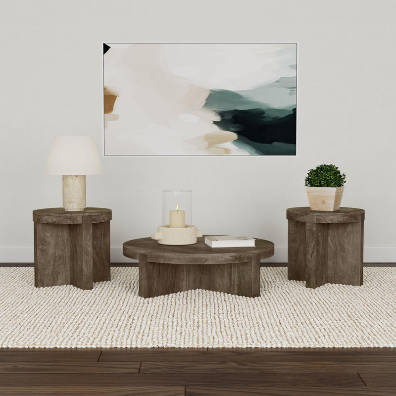 Kinkaid 3-piece Solid Wood Coffee and End Table Set Brown - 710138-S3