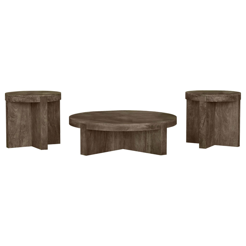 Kinkaid 3-piece Solid Wood Coffee and End Table Set Brown - 710138-S3