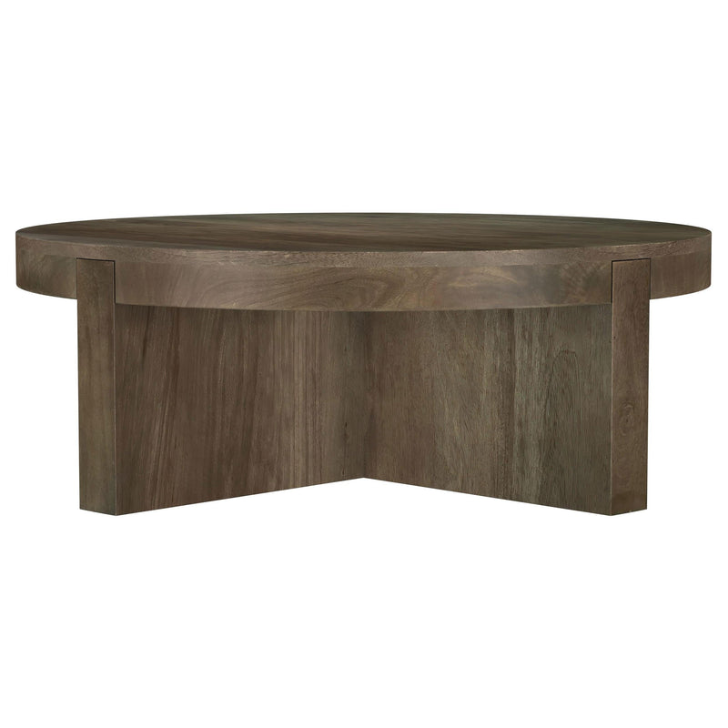 Kinkaid Round Solid Mango Wood Coffee Table Brown - 710138