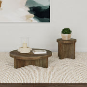 Kinkaid Round Solid Mango Wood End Table Brown - 710137