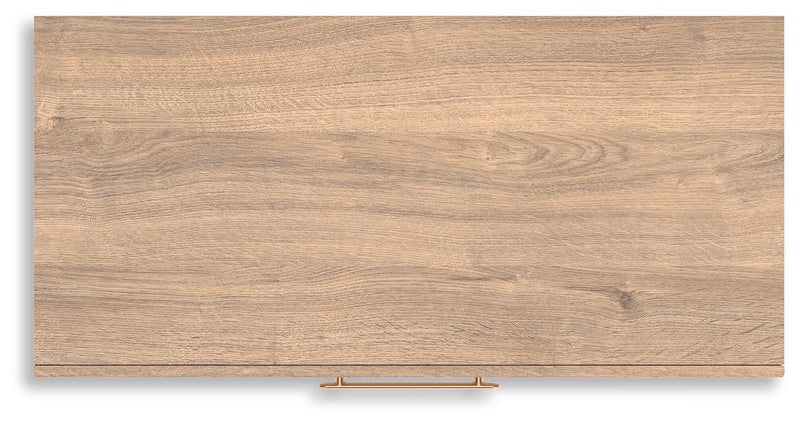 Kinlanni King Upholstered Panel Bed, Dresser and Chest in Tan - PKG023891