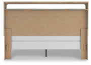 Kinlanni King Upholstered Panel Bed, Dresser and Nightstand in Tan - PKG023890