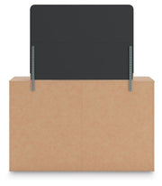 Kinlanni King Upholstered Platform Bed, Dresser, Mirror and Nightstand in Tan - PKG023899