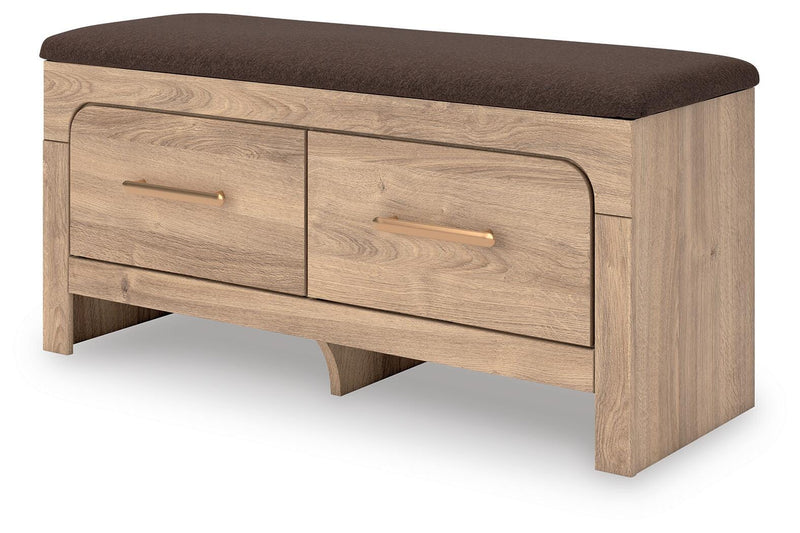 Kinlanni Tan/Brown Bedroom Storage Bench - PCB1360-09