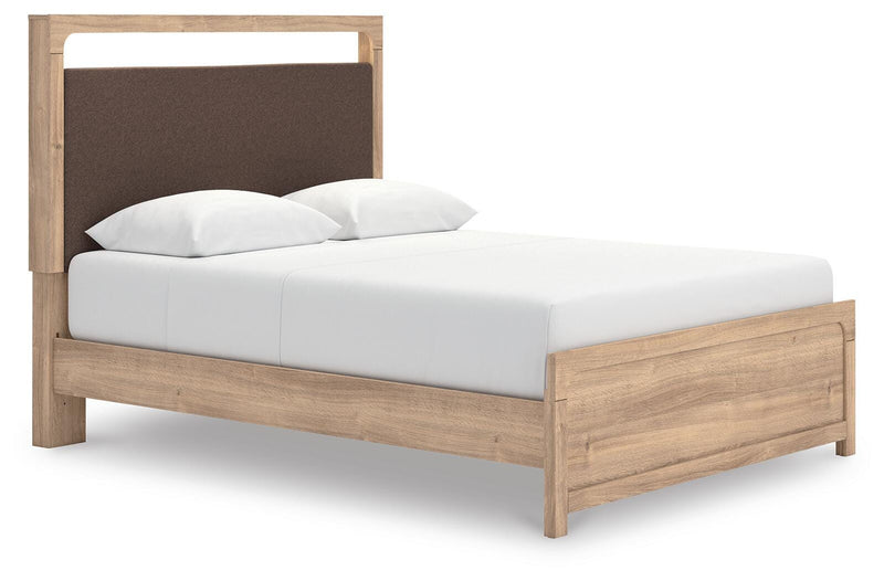Kinlanni Tan Queen Upholstered Platform Bed - PCB1360B10