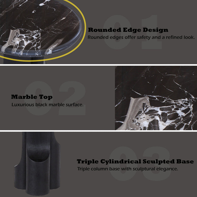 Kinton End Table w/Natural Marble Top - LV04786