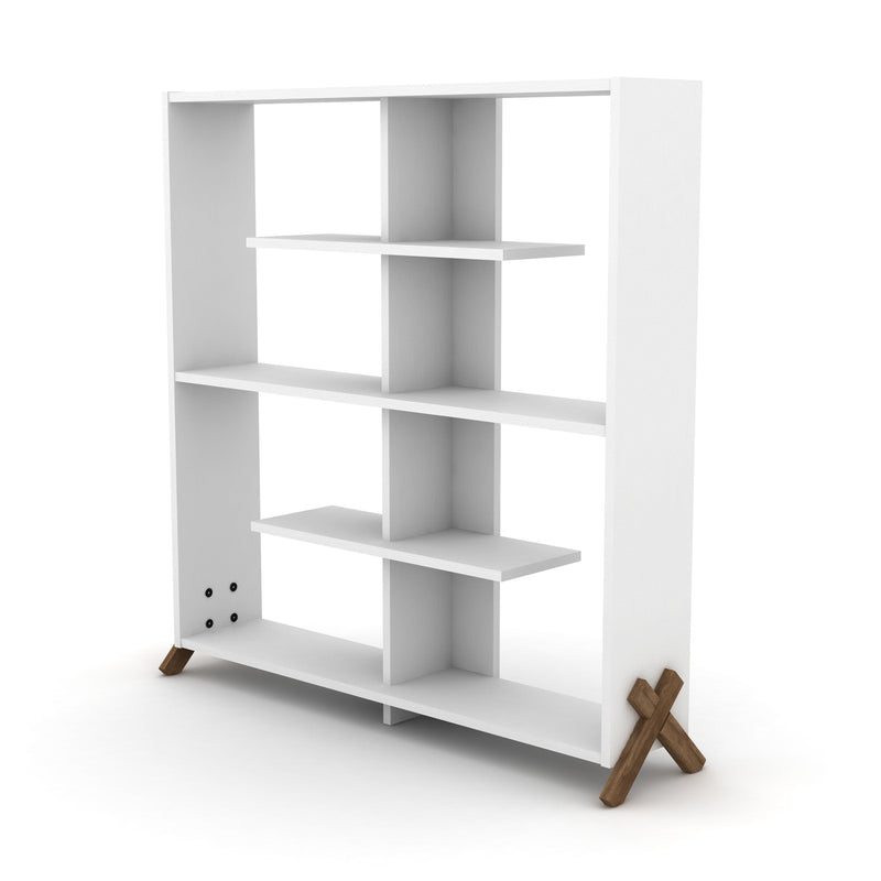 Kipp Bookcase in Walnut-White - 710-KIP-BC-RF170201