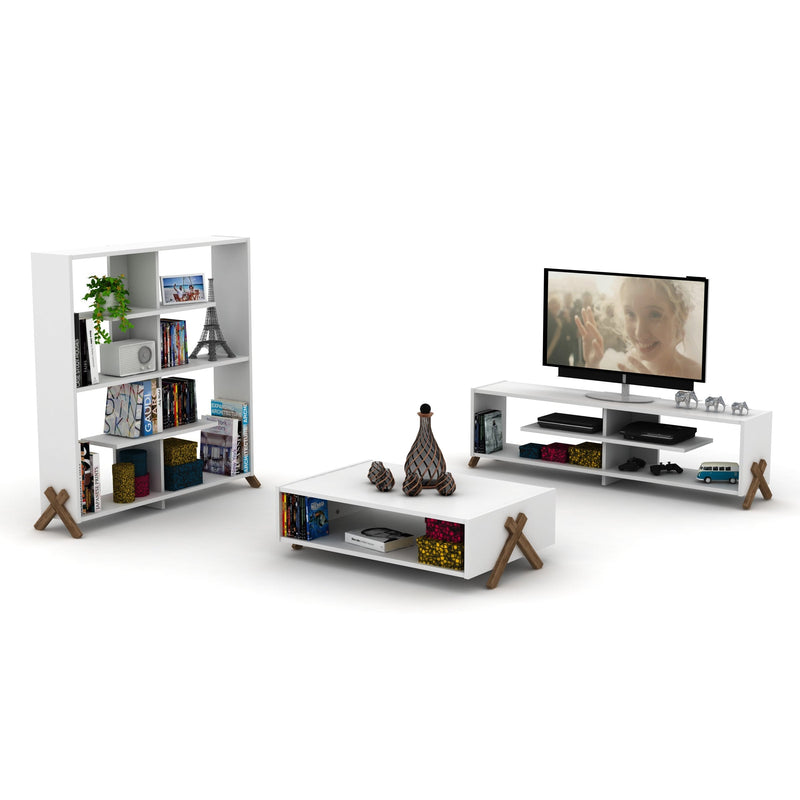 Kipp Bookcase in Walnut-White - 710-KIP-BC-RF170201