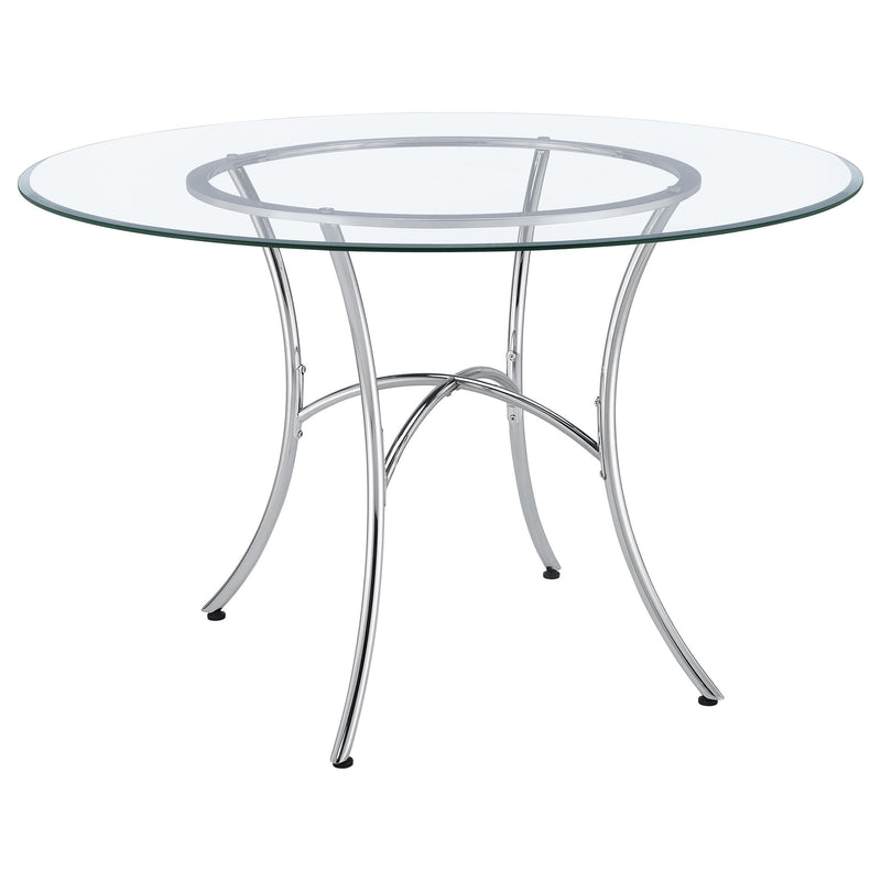 Kline 48-inch Round Glass Top Dining Table Chrome - 122160CHR