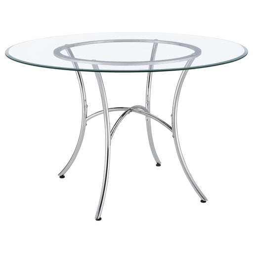 Kline 48-inch Round Glass Top Dining Table Chrome - 122160CHR