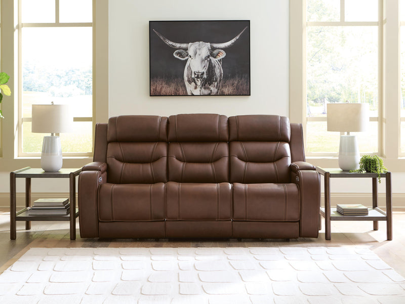 Knightington Brown Power Reclining Sofa with Audio Seating - PCU1160215A