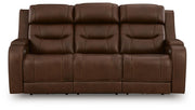 Knightington Brown Power Reclining Sofa with Audio Seating - PCU1160215A