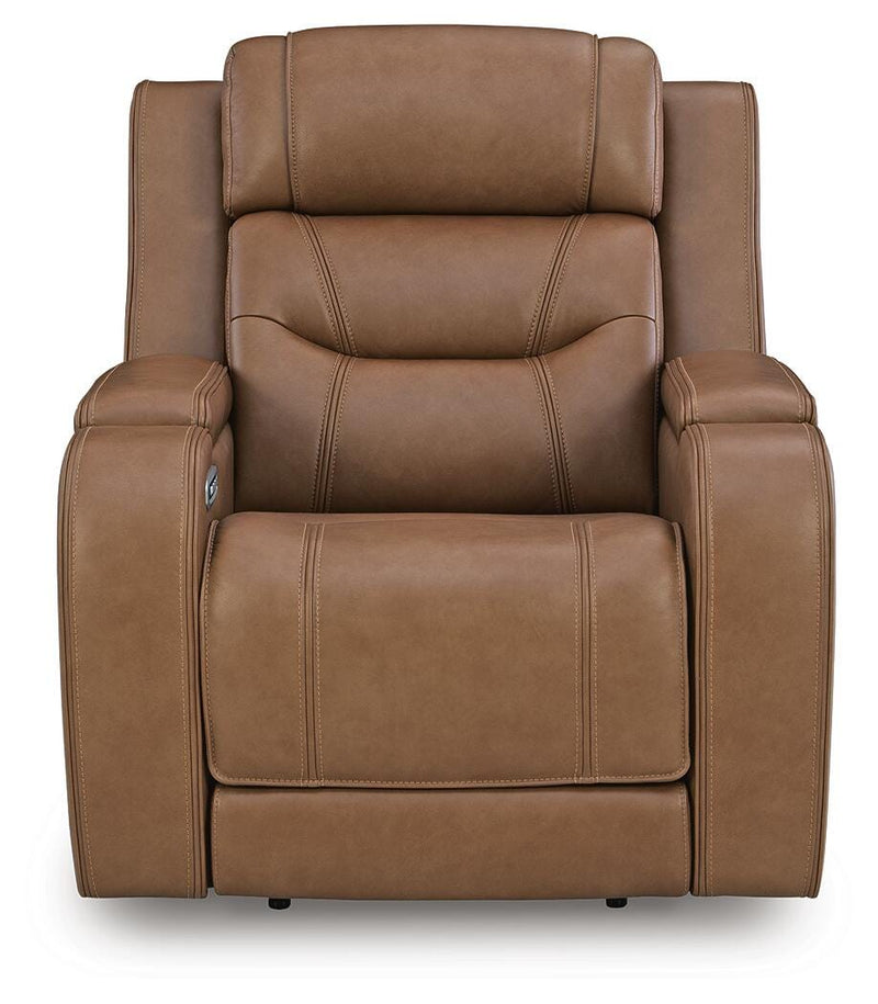 Knightington Caramel Power Recliner with Audio Seating - PCU1160013A
