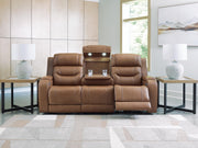 Knightington Caramel Power Reclining Sofa with Audio Seating - PCU1160015A
